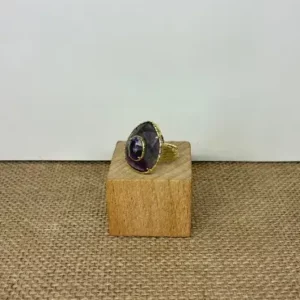 Bague acier inoxydable et pierre naturelle