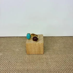 Bague acier inoxydable et pierre naturelle