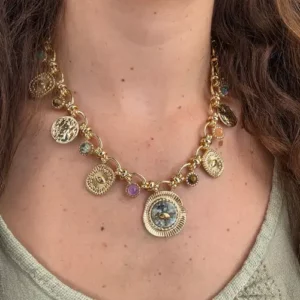 Collier amali bijoux medailles acier inoxydable