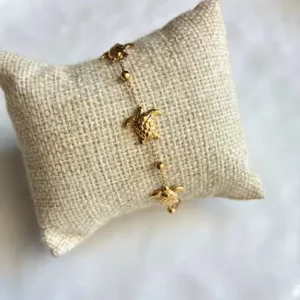 Bracelet chaine doré acier inoxydable tortue