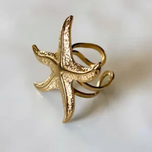 Bague acier inoxydable étoile de mer